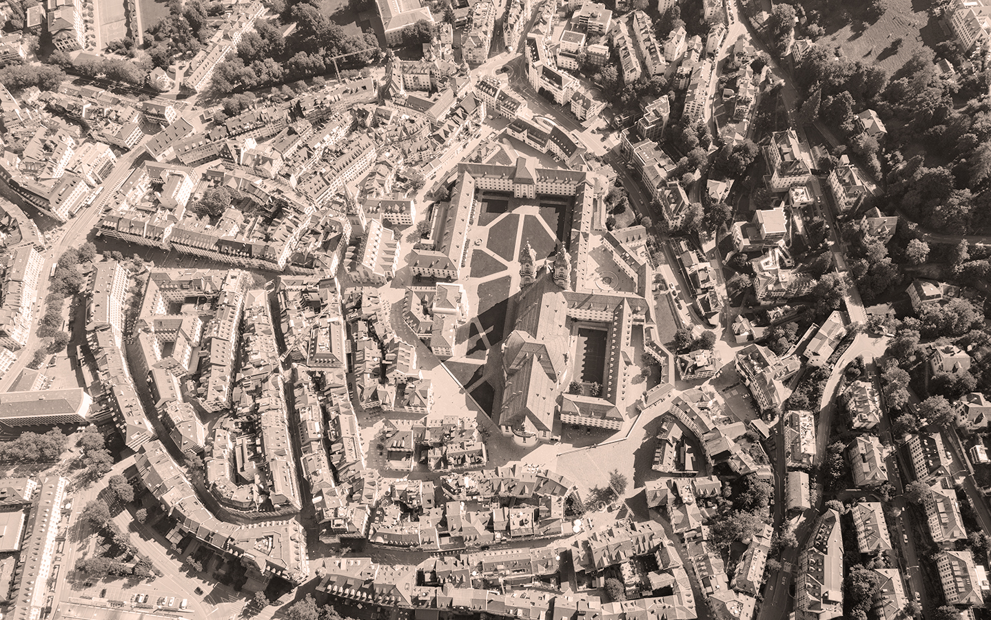 Luftbildaufnahme der Stadt St. Gallen